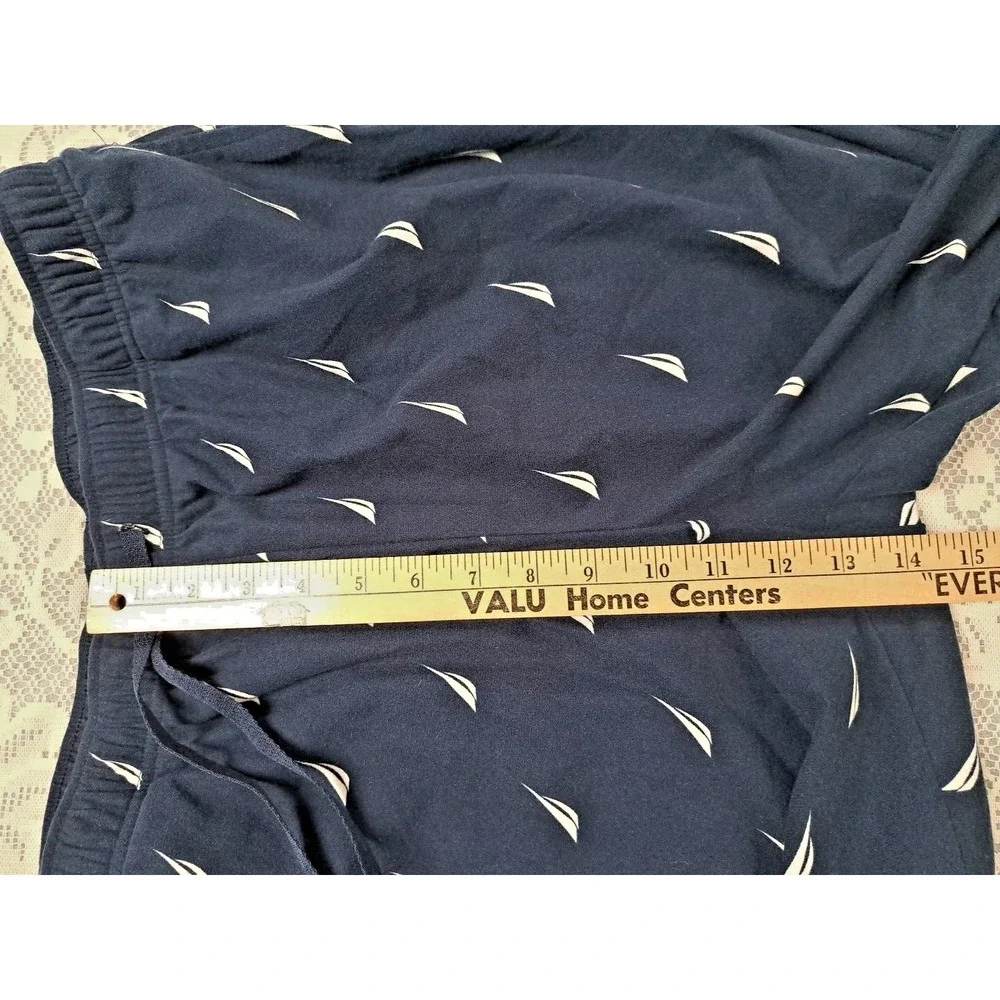 Nautica Men's Blue White Lounge  Pajama Pants 100% Polyester Sleepwear Size‎ M